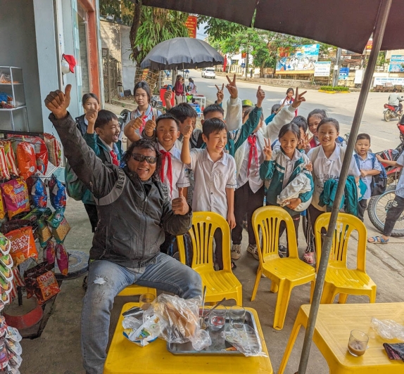 Vietnam Motorbike Tour Local Children Interaction