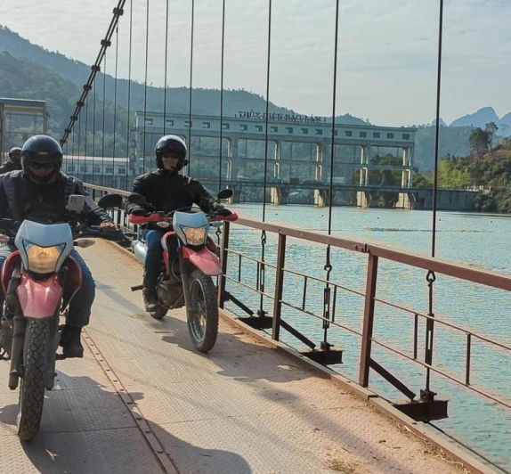 Vietnam Motorbike Tour Crossing River Bridge